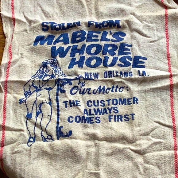 Stolen From Mabel's Whor House Vintage Dish TOWEL New Orleans, Louisiana NVC - Picture 2 of 16